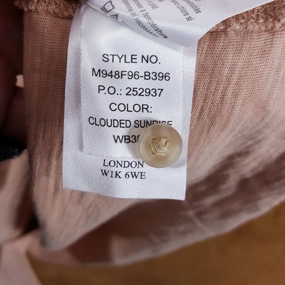 PAIGE Shirt Mens Large Muted Pink Tan Button Roll Tab Cotton Slub BRAYDEN $149 - Picture 7 of 10